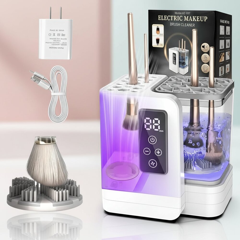 5-in-1 Electric Makeup Brush Cleaner & Dryer Machine- Portable Automatic USB